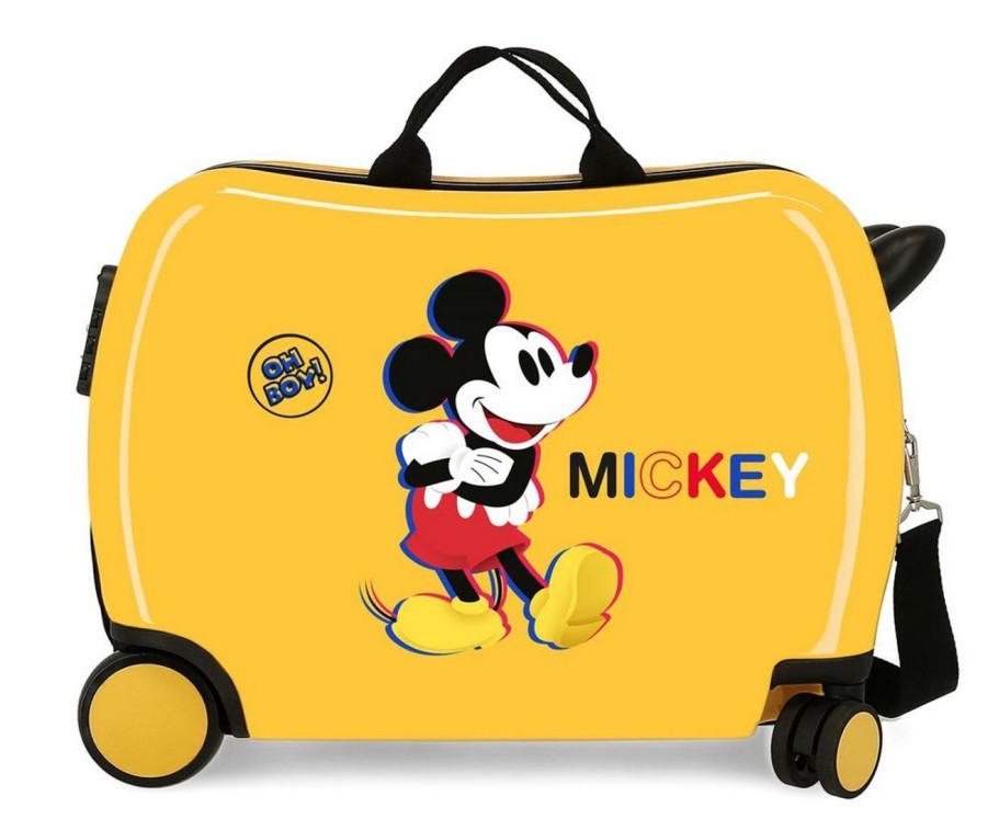 Valigie Disney | Valigia Per Bambini Cavalcabile Disney Mickey 3D Giallo