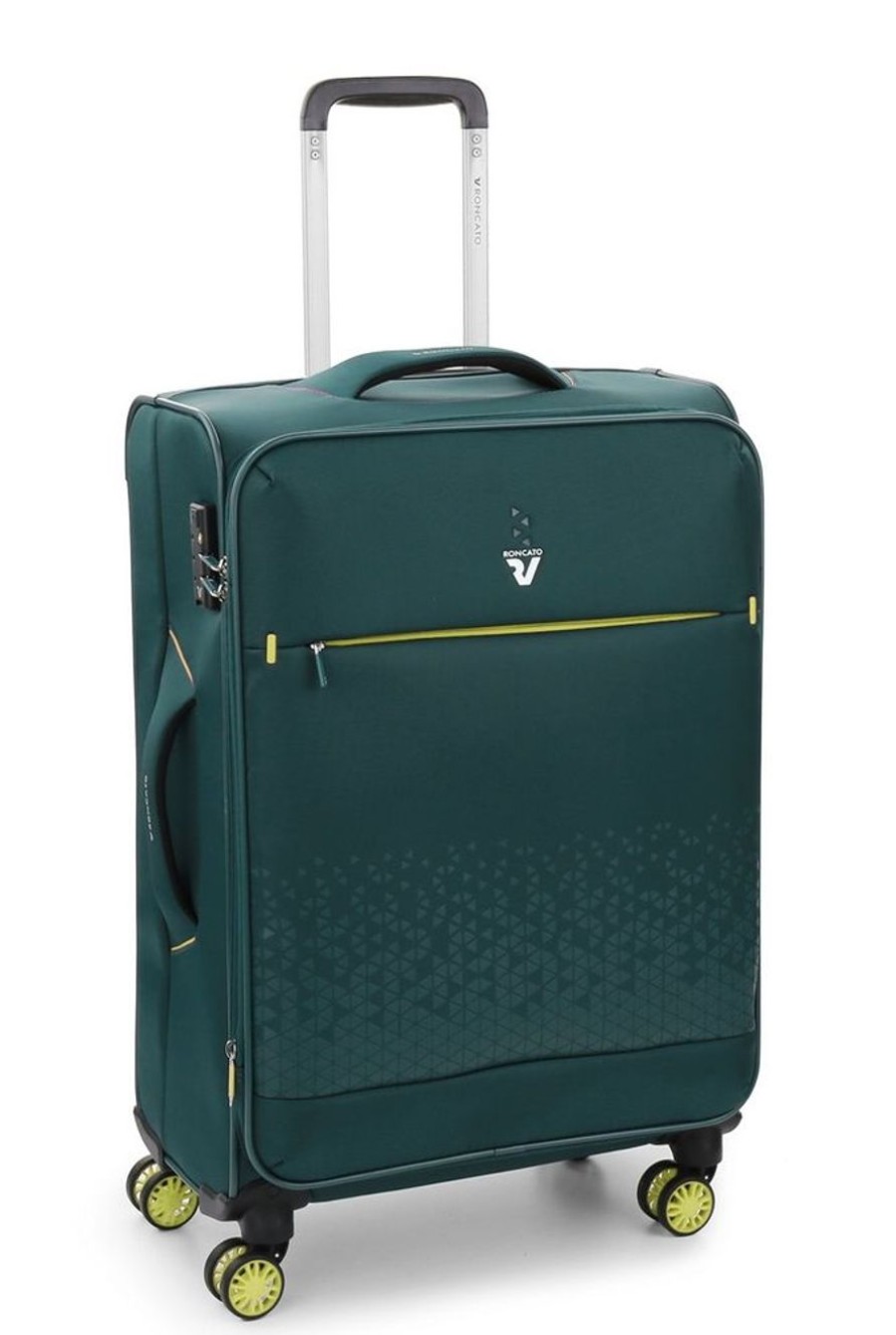 Valigie Roncato | Trolley Medio Espandibile Roncato Crosslite 4872 Verde Bottiglia